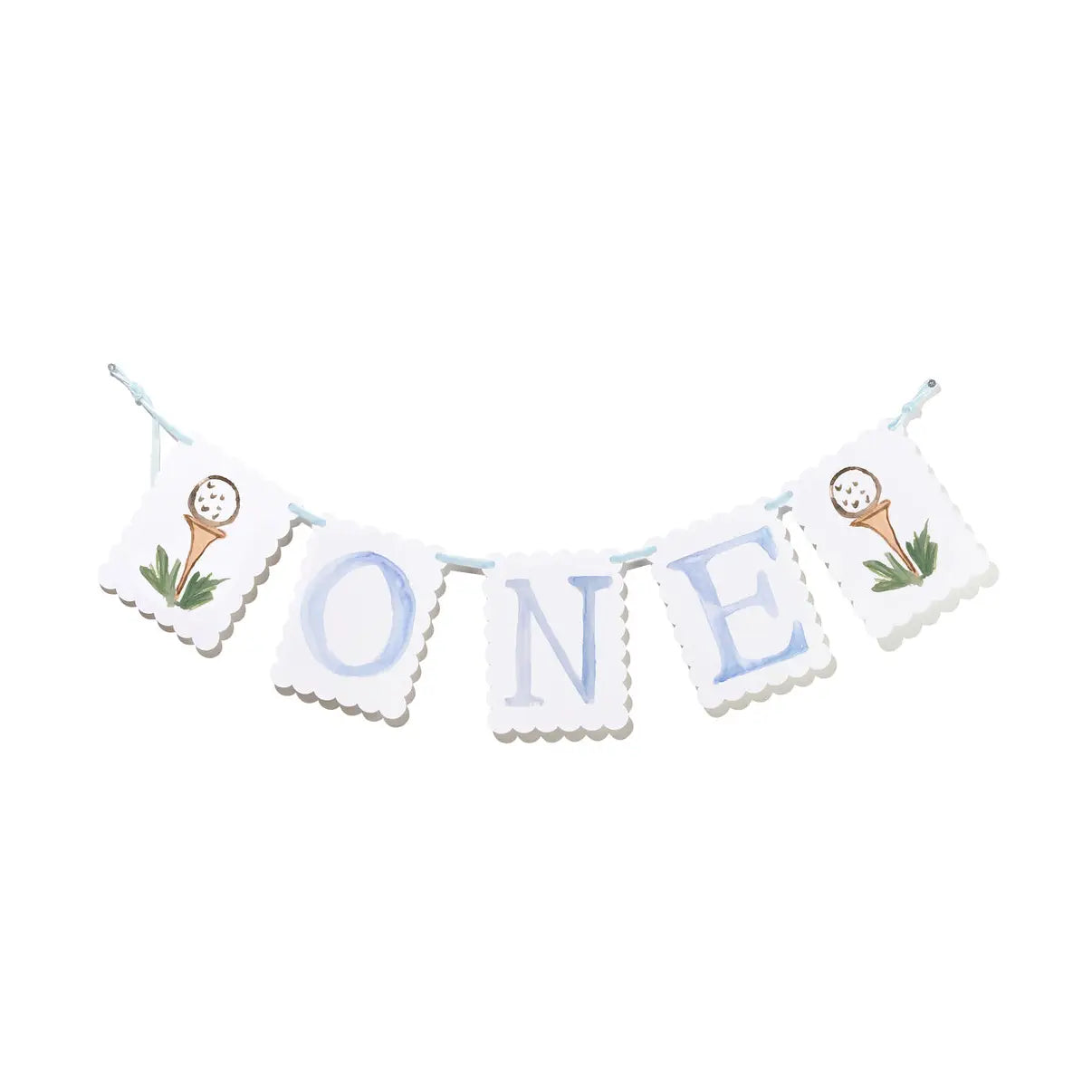 "One" Highchair Banner with Golf Tee End Pieces