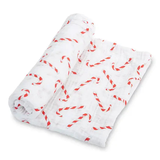 Mint to Be Candy Cane Muslin Blanket