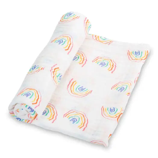 Somewhere Over the Rainbow Muslin Blanket