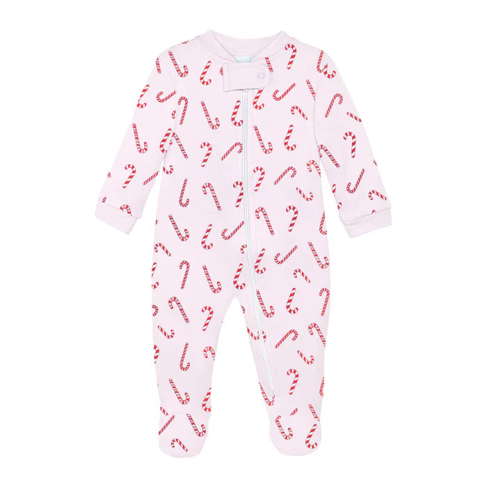 Pink Candy Cane Zip Pajamas