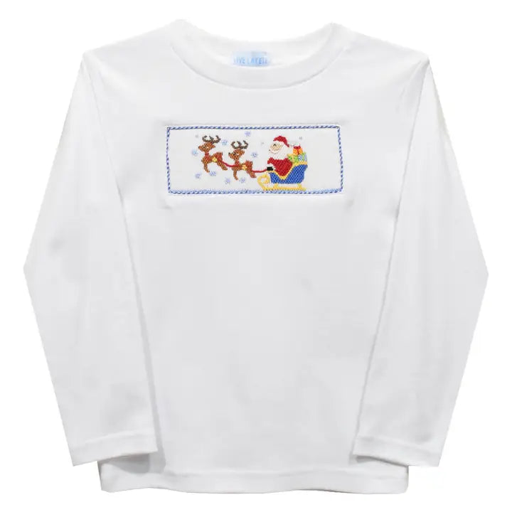 Santa Smocked Long Sleeve Shirt