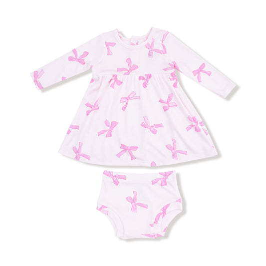 Pretty Bows Dress + Bloomer Set