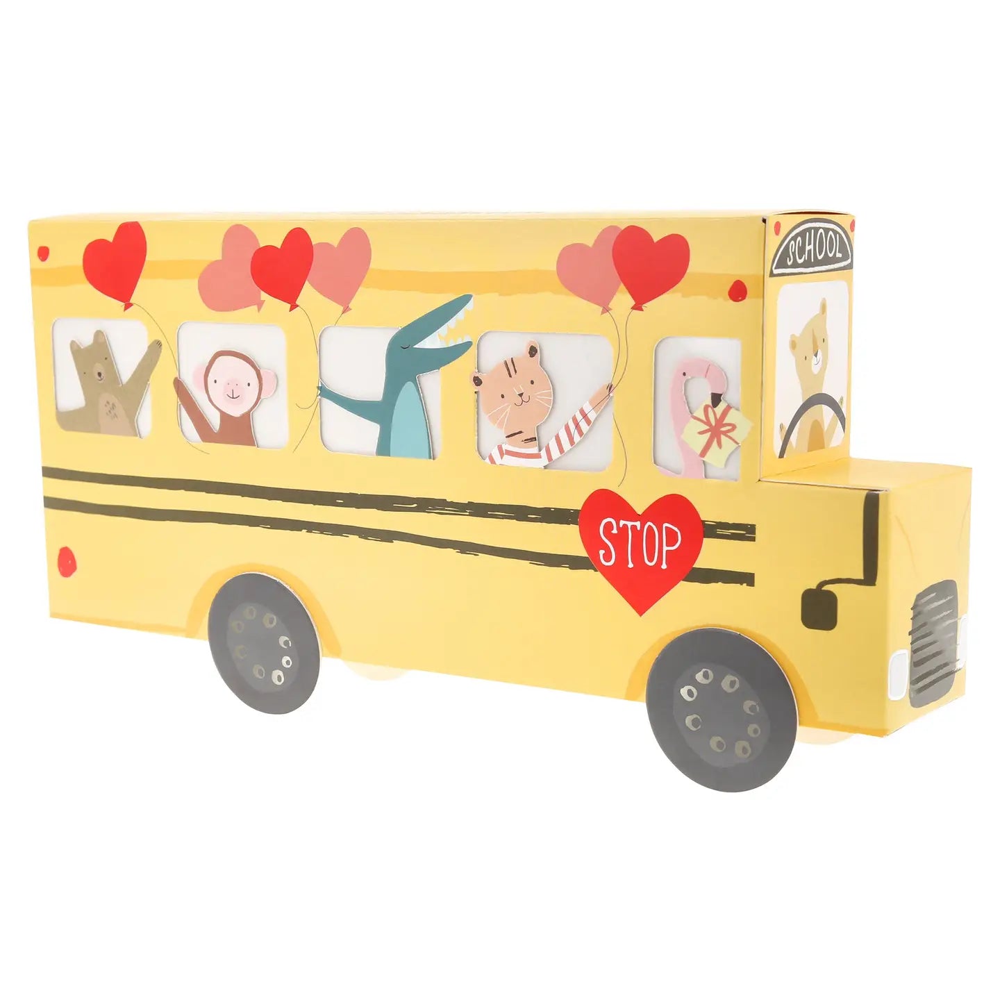 School Bus Valentine's Cards & Bracelets Set