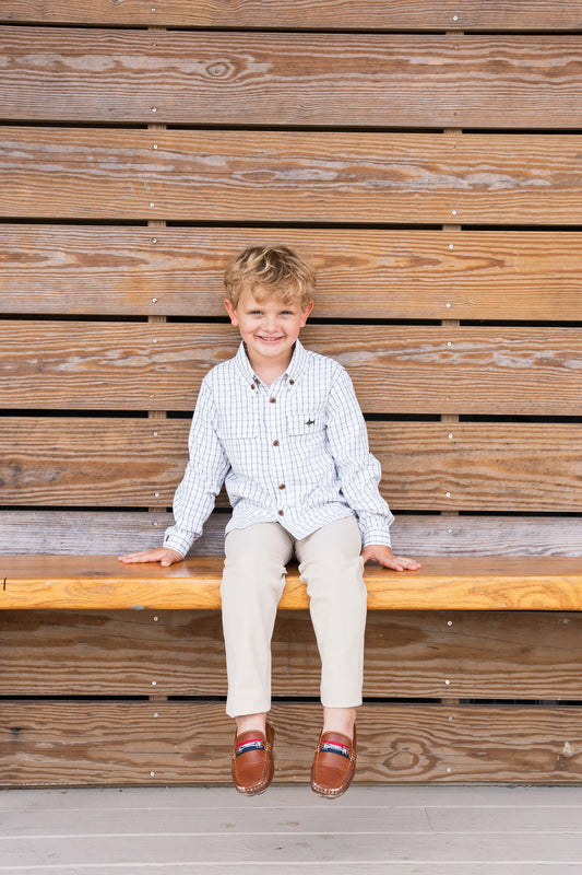 Flagler Fishing Shirt, Olive Windowpane