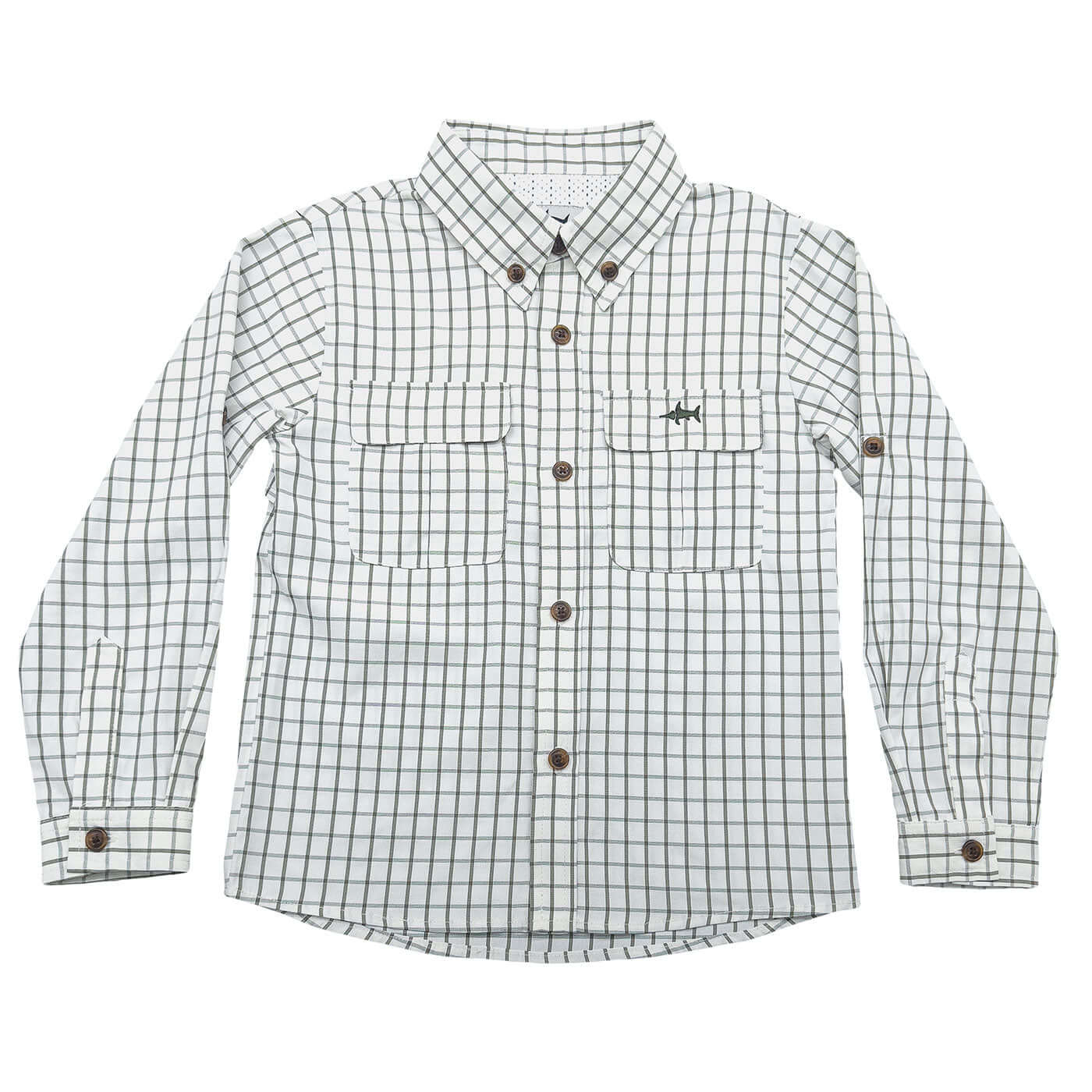Flagler Fishing Shirt, Olive Windowpane