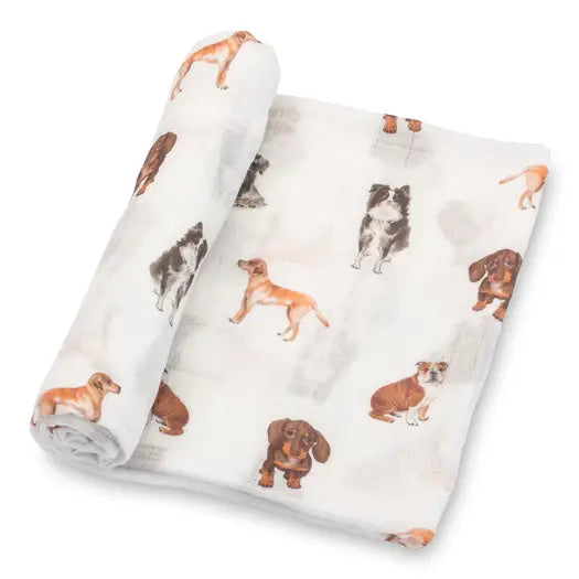 Dog Print Muslin Blanket