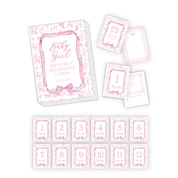 Pink Toile Milestone Cards