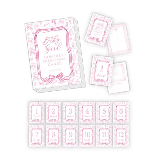 Pink Toile Milestone Cards
