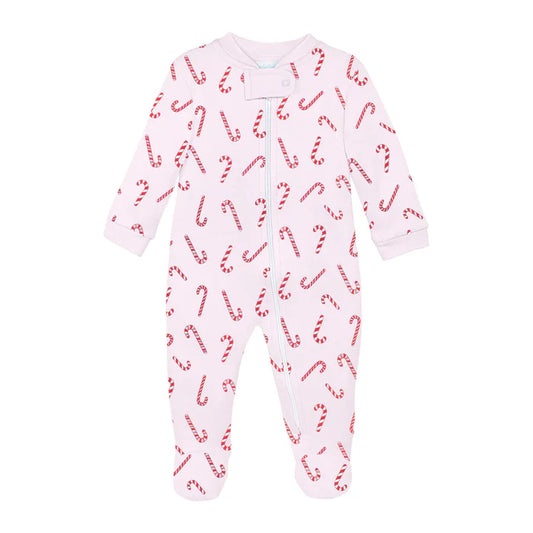 Pink Candy Cane Zip Pajamas