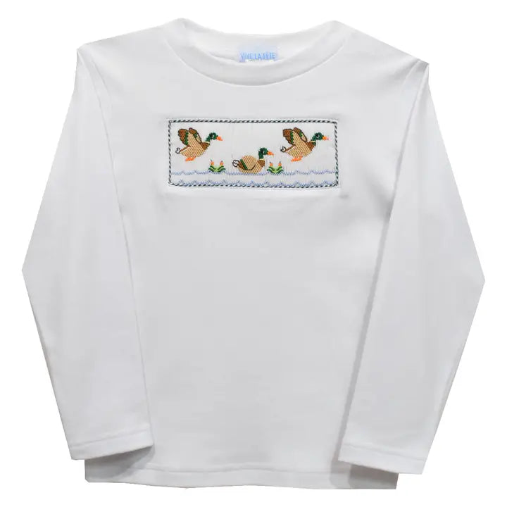 Smocked Mallard Long Sleeve Shirt