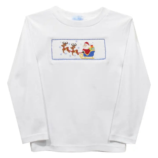 Santa Smocked Long Sleeve Shirt